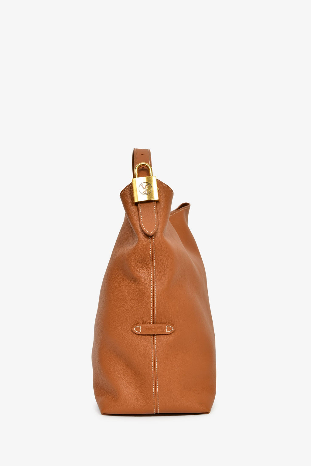 Louis Vuitton Brown Leather 'Low Key Hobo MM' Shoulder Bag With Monogram Pouch