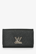 Louis Vuitton Black Epi Leather Twist Wallet On Chain