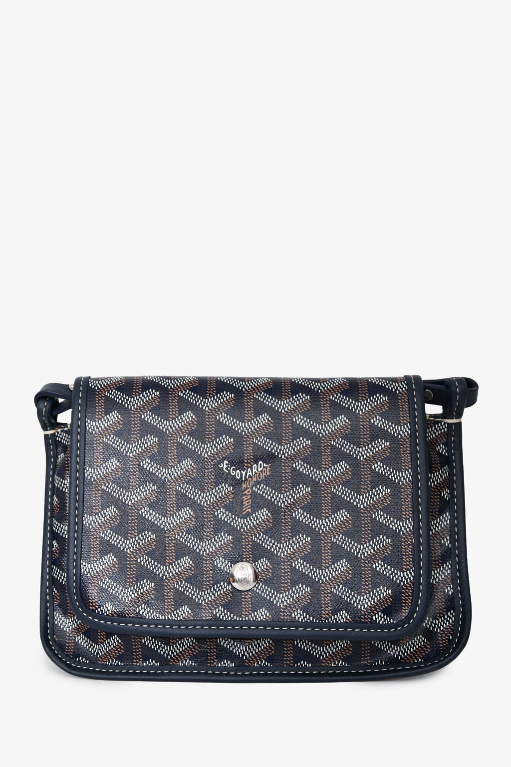 Goyard Navy Blue Goyardine Plumet Crossbody Bag