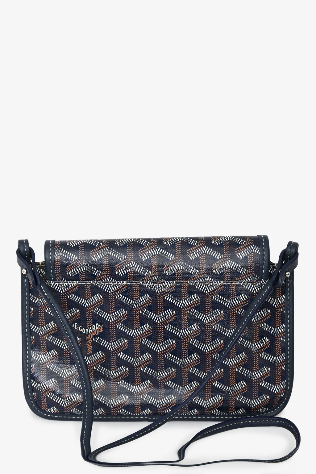 Goyard Navy Blue Goyardine Plumet Crossbody Bag