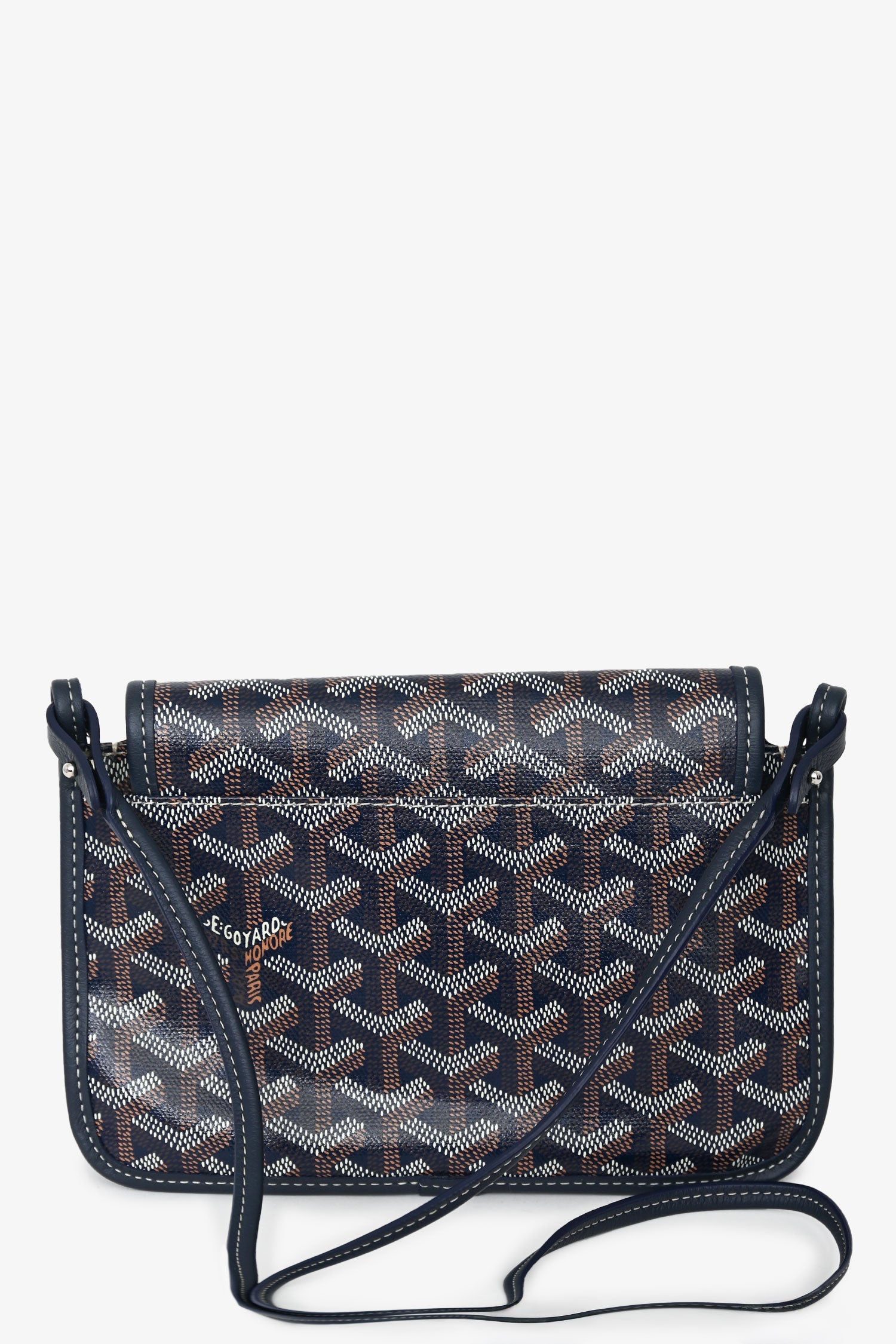 Goyard Navy Blue Goyardine Plumet Crossbody Bag