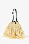 Jason Wu Raffia/Black Leather Bucket Bag