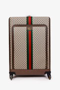 Gucci GG Supreme Monogram Textured Dollar Calfskin Web Large Savoy Trolley Suitcase