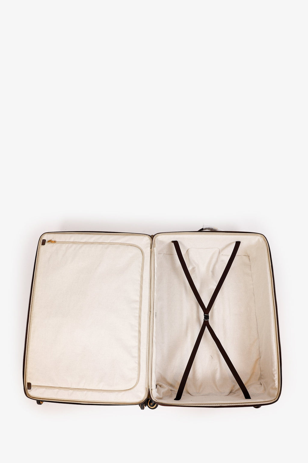 Gucci GG Supreme Monogram Textured Dollar Calfskin Web Large Savoy Trolley Suitcase
