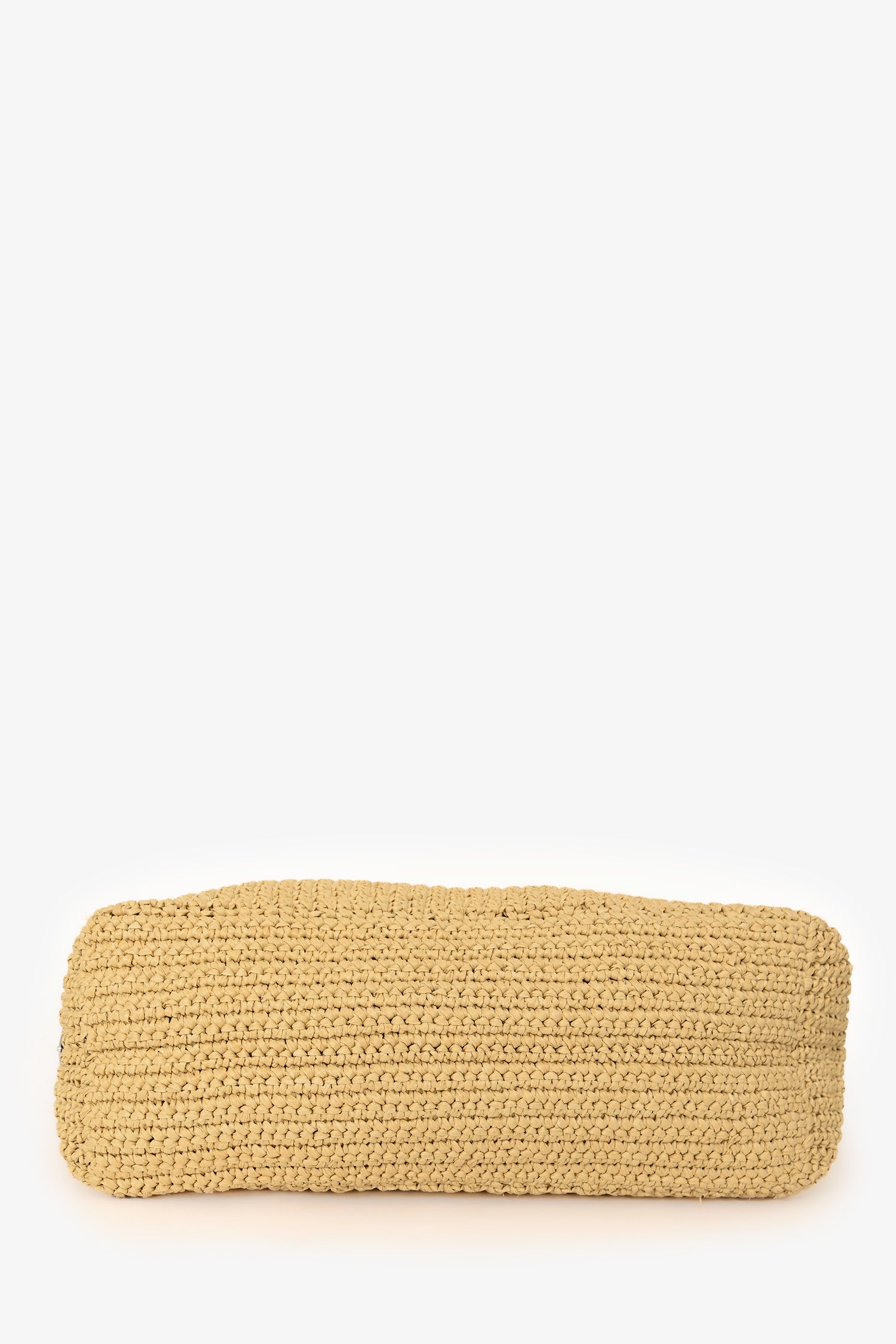 Prada Beige/Black Raffia Triangle Logo Tote