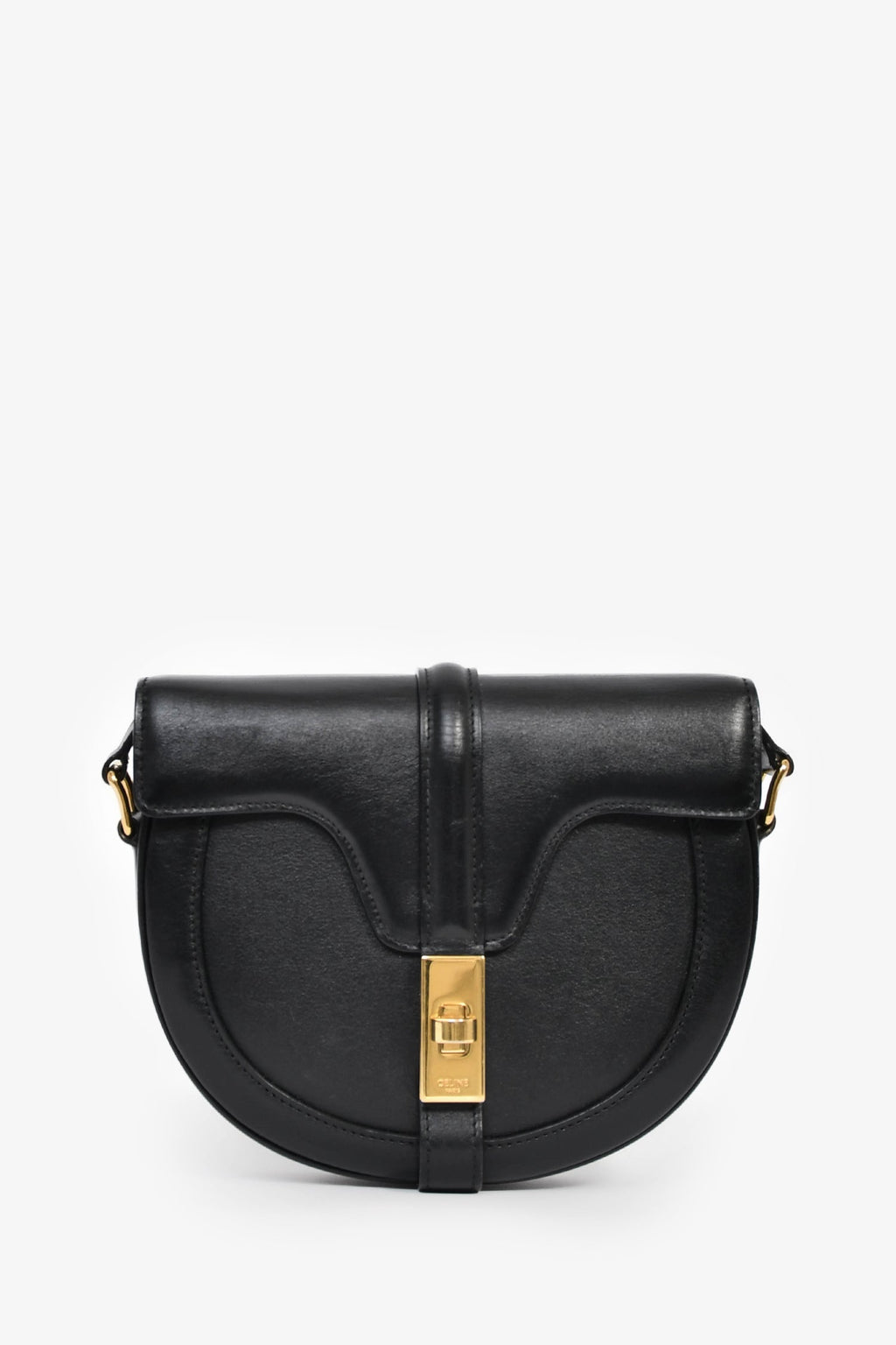 Celine Black Leather 'Besace' Crossbody Bag