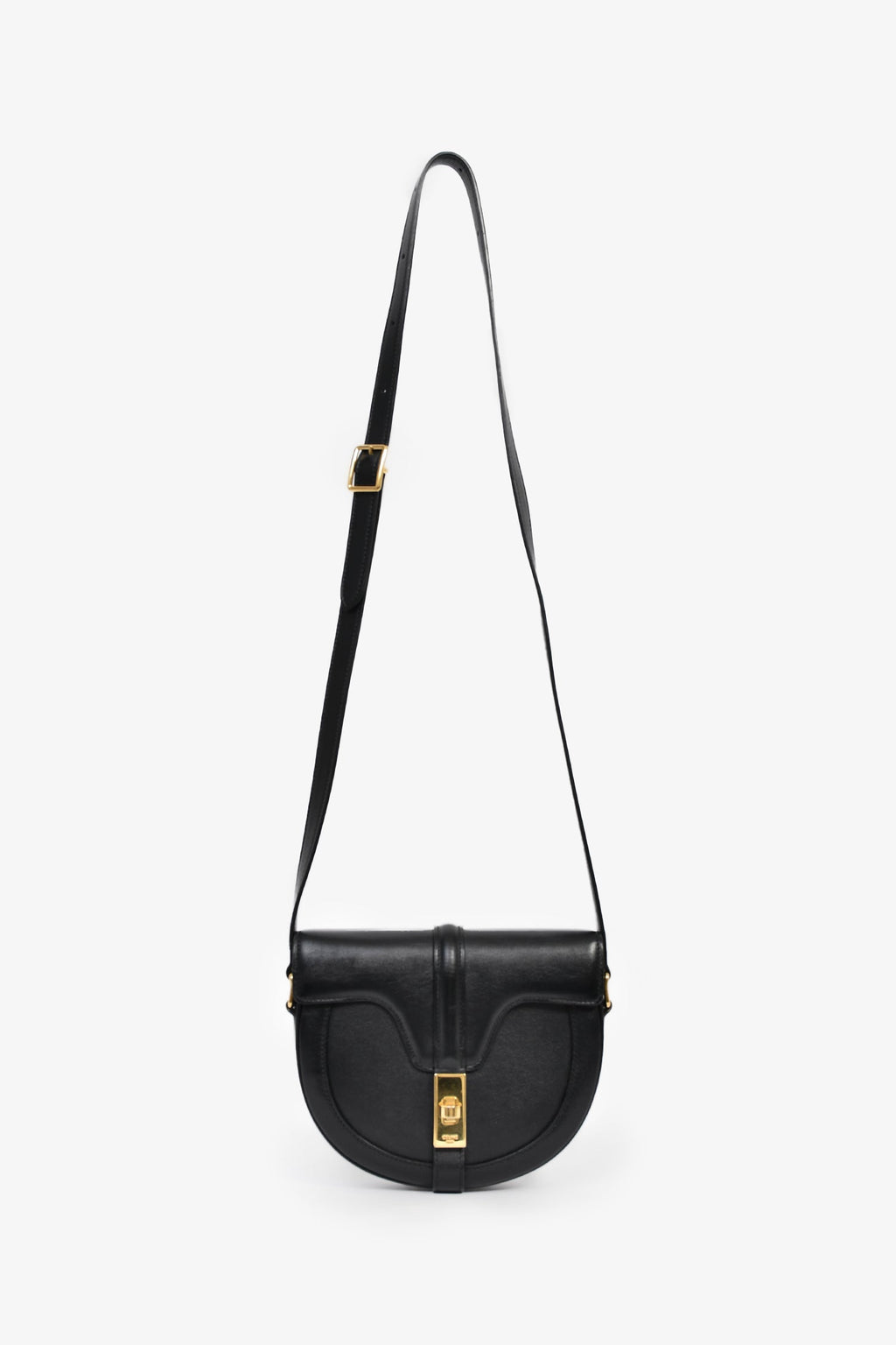 Celine Black Leather 'Besace' Crossbody Bag