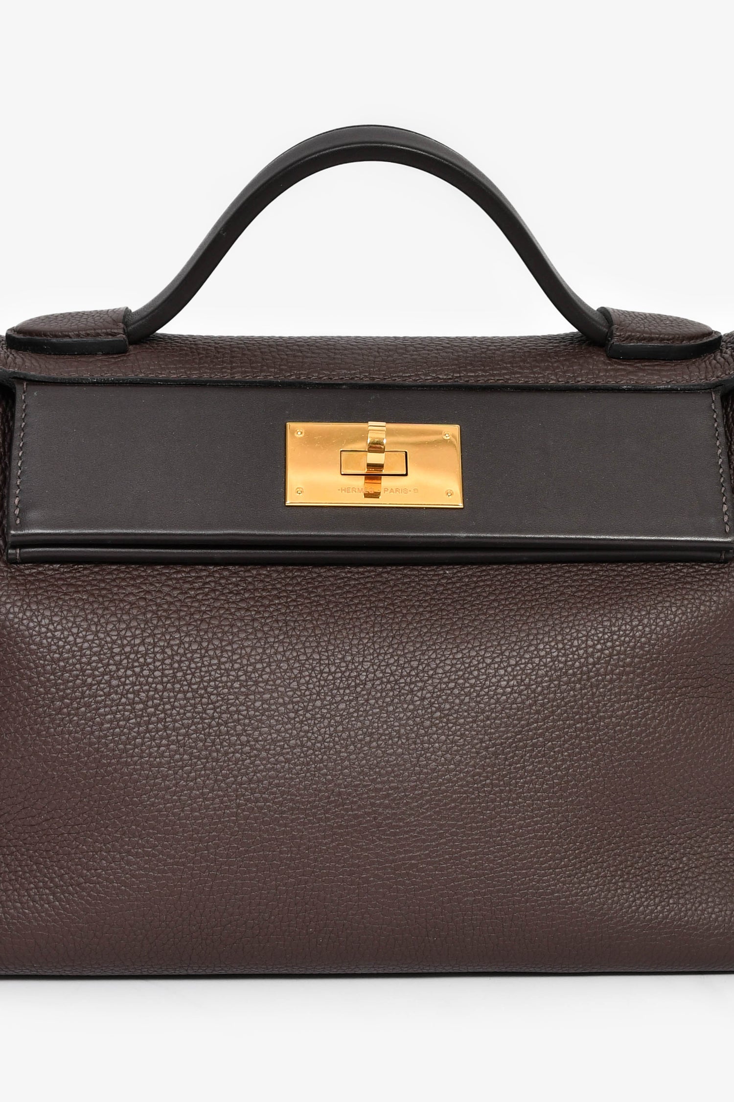 Hermès 2021 Chocolate Togo/Swift Leather 24/24 29 With Strap