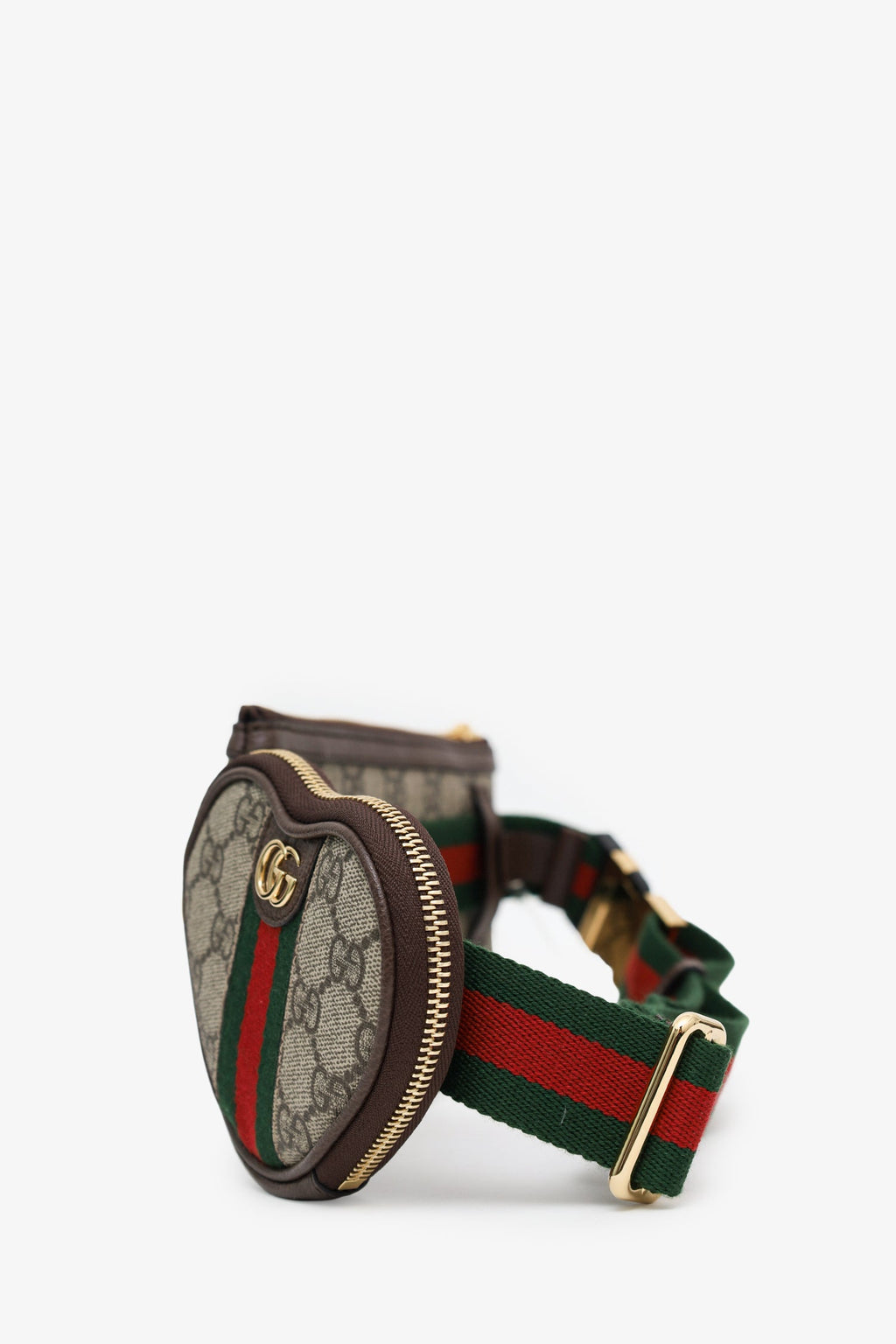 Gucci Monogram GG Supreme Web Ophidia Heart Belt Bag