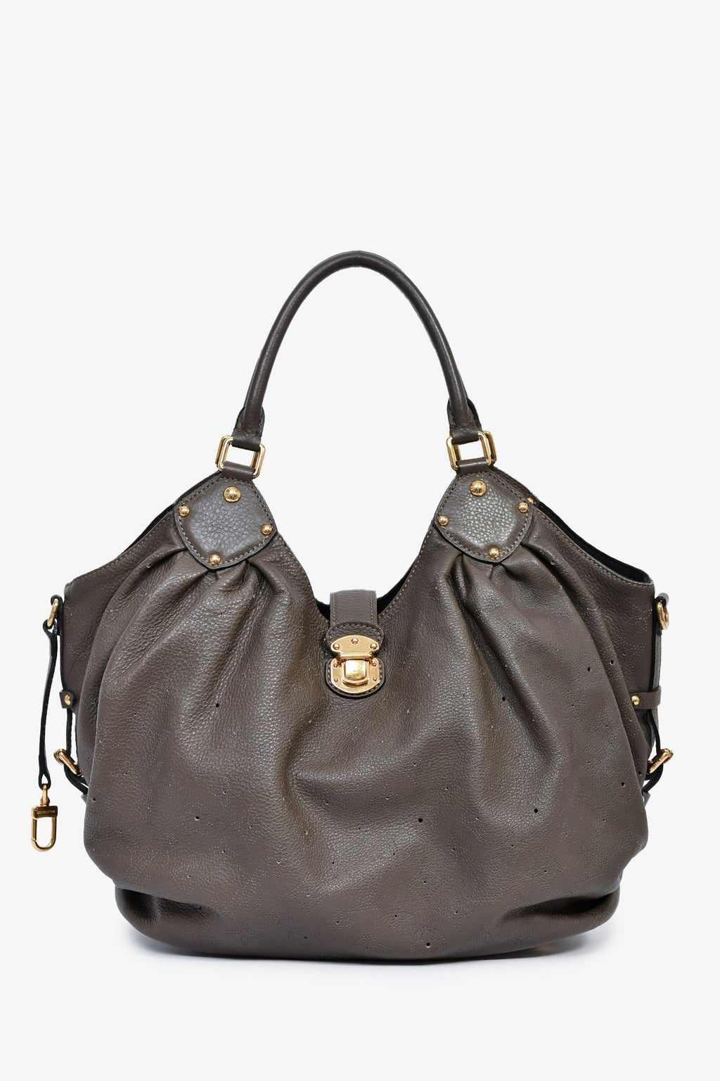 Louis Vuitton Grey Leather Mahina XL Hobo Bag
