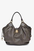 Louis Vuitton Grey Leather Mahina XL Hobo Bag