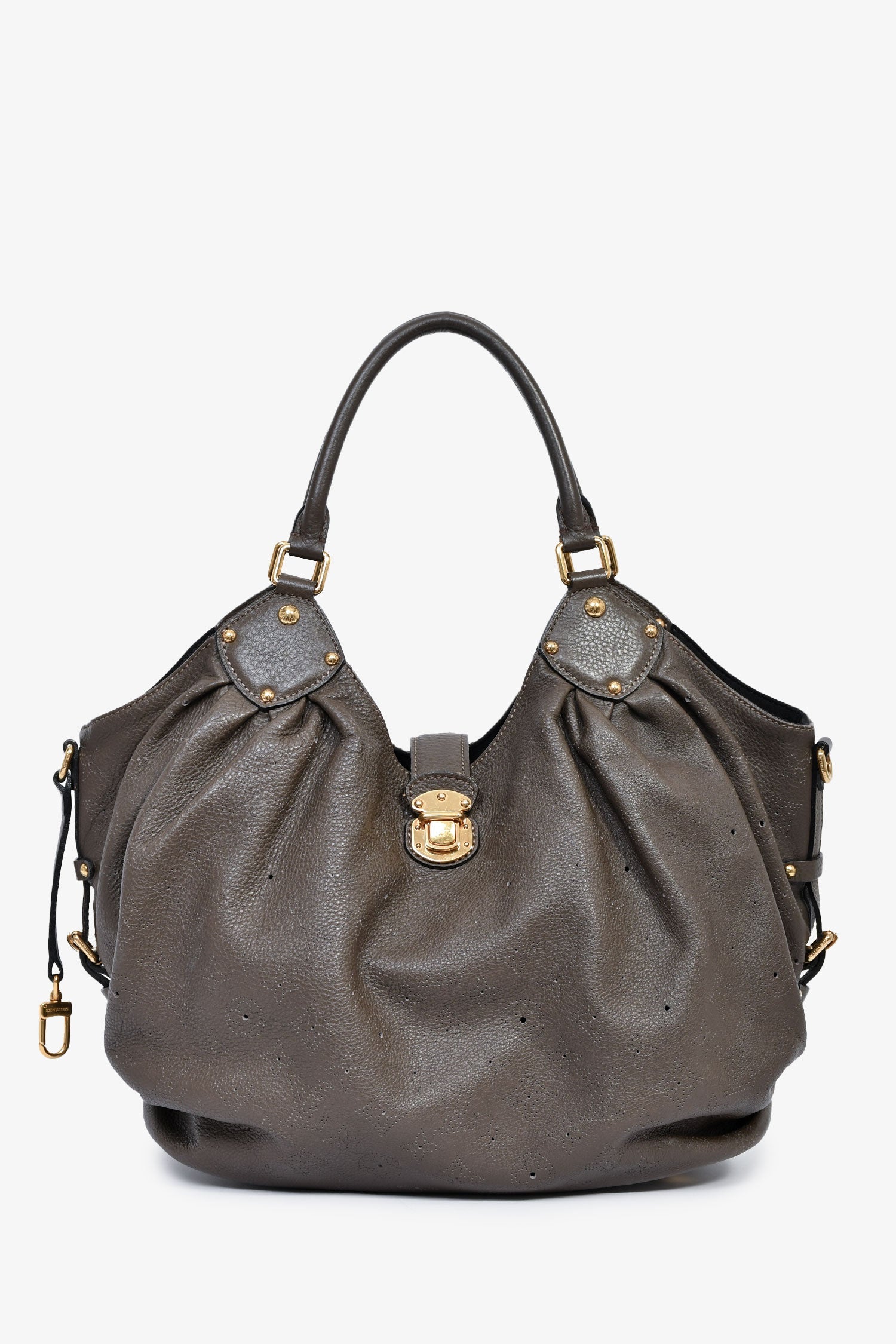 Louis Vuitton Grey Leather Mahina XL Hobo Bag