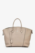 Louis Vuitton 2015 Taupe Taurillon Leather Lockit MM Zip Tote with Strap