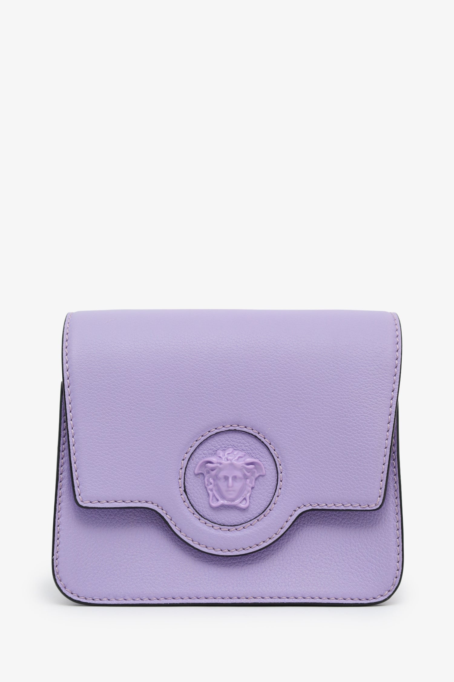 Versace Purple Leather Small La Medusa Crossbody Bag