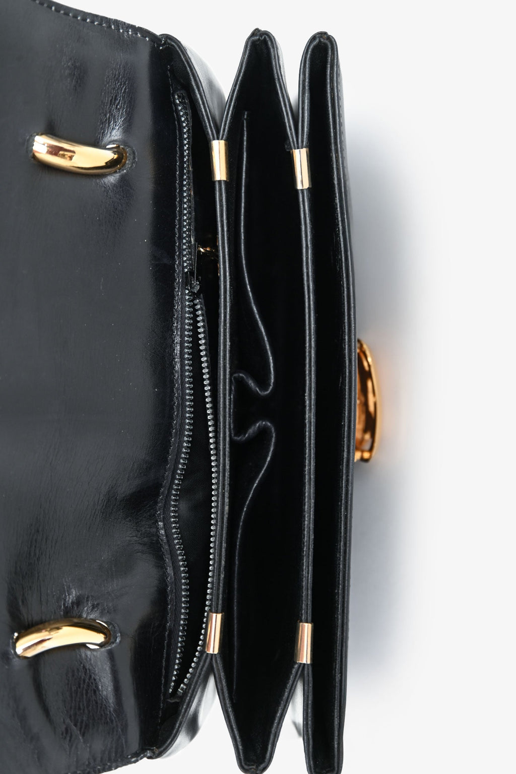 Celine Vintage Black Box Leather Carriage Buckle Top Handle Bag