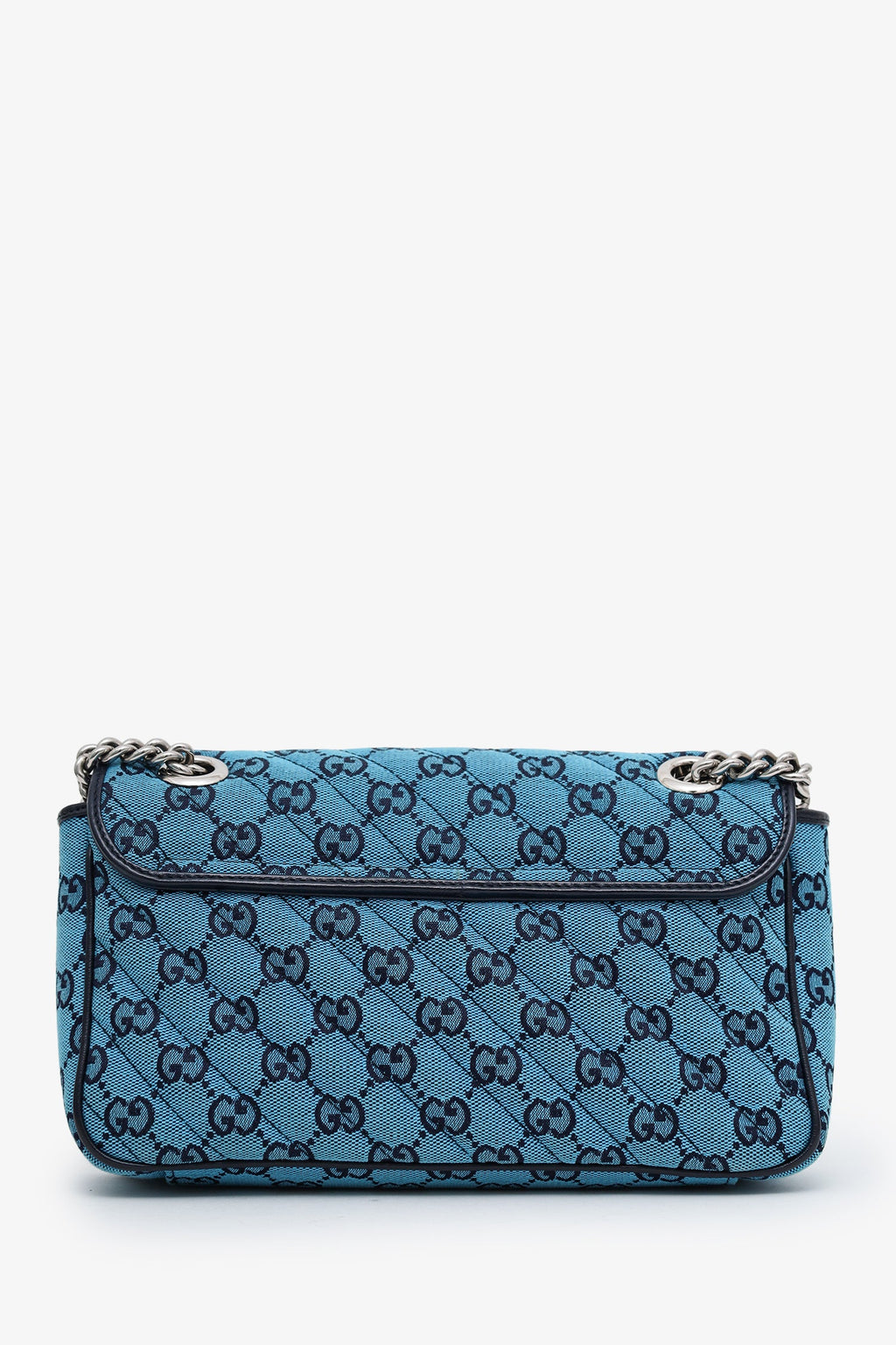 Gucci Blue Canvas Small Marmont Shoulder Bag