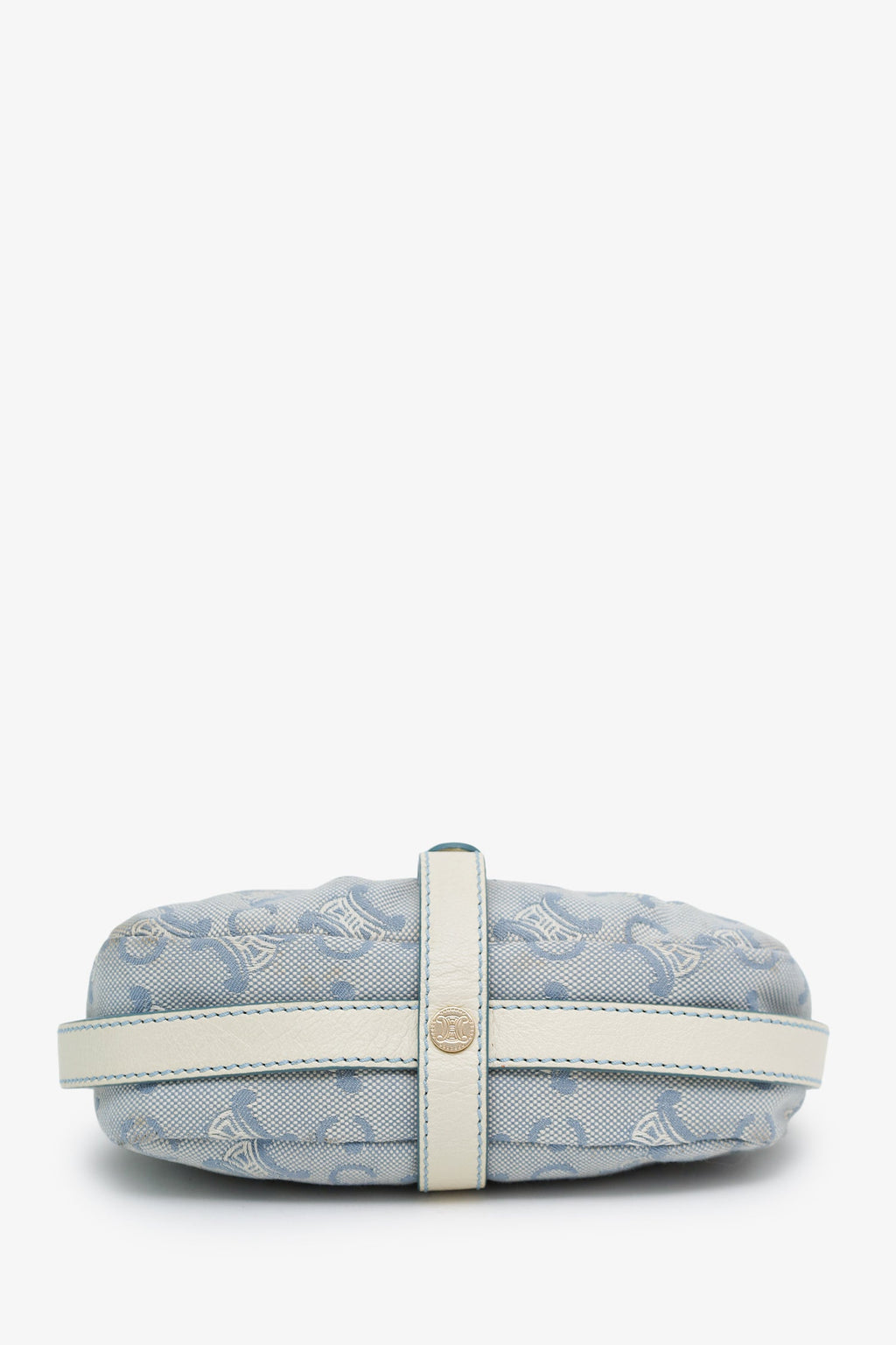 Celine Blue Leather/Canvas 'Macadam C' Crossbody