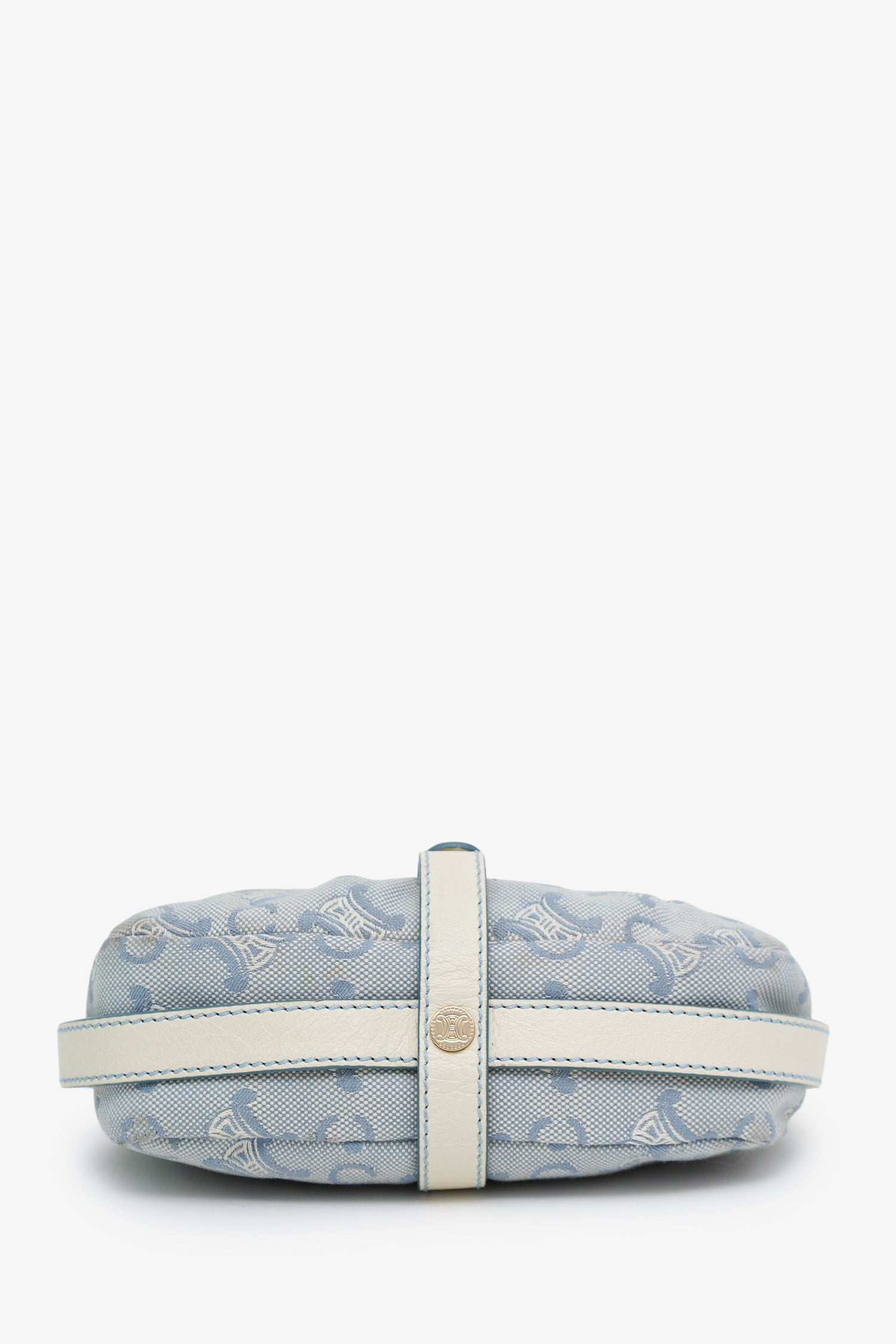 Celine Blue Leather/Canvas 'Macadam C' Crossbody