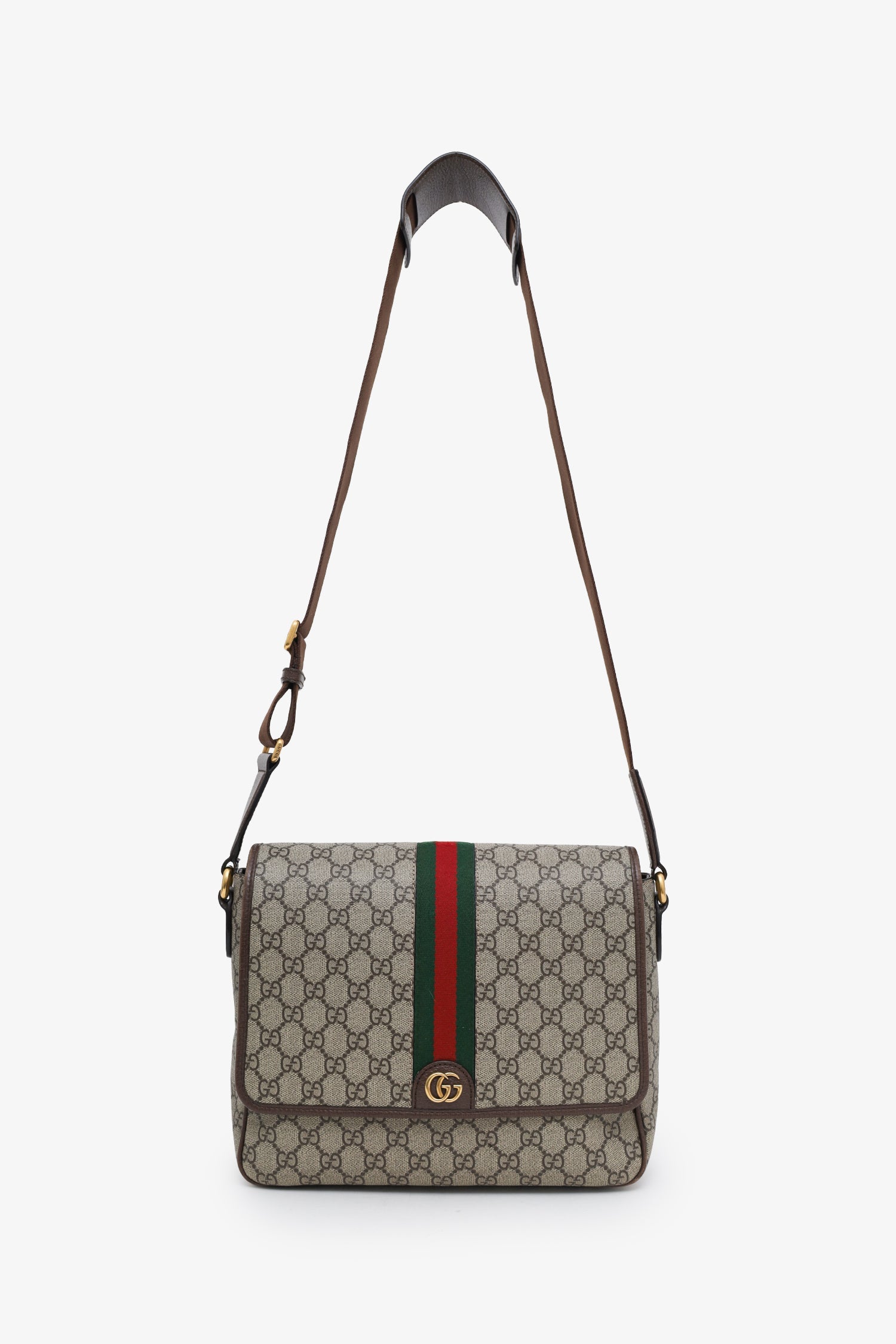 Gucci Beige GG Supreme Ophidia Messenger Bag