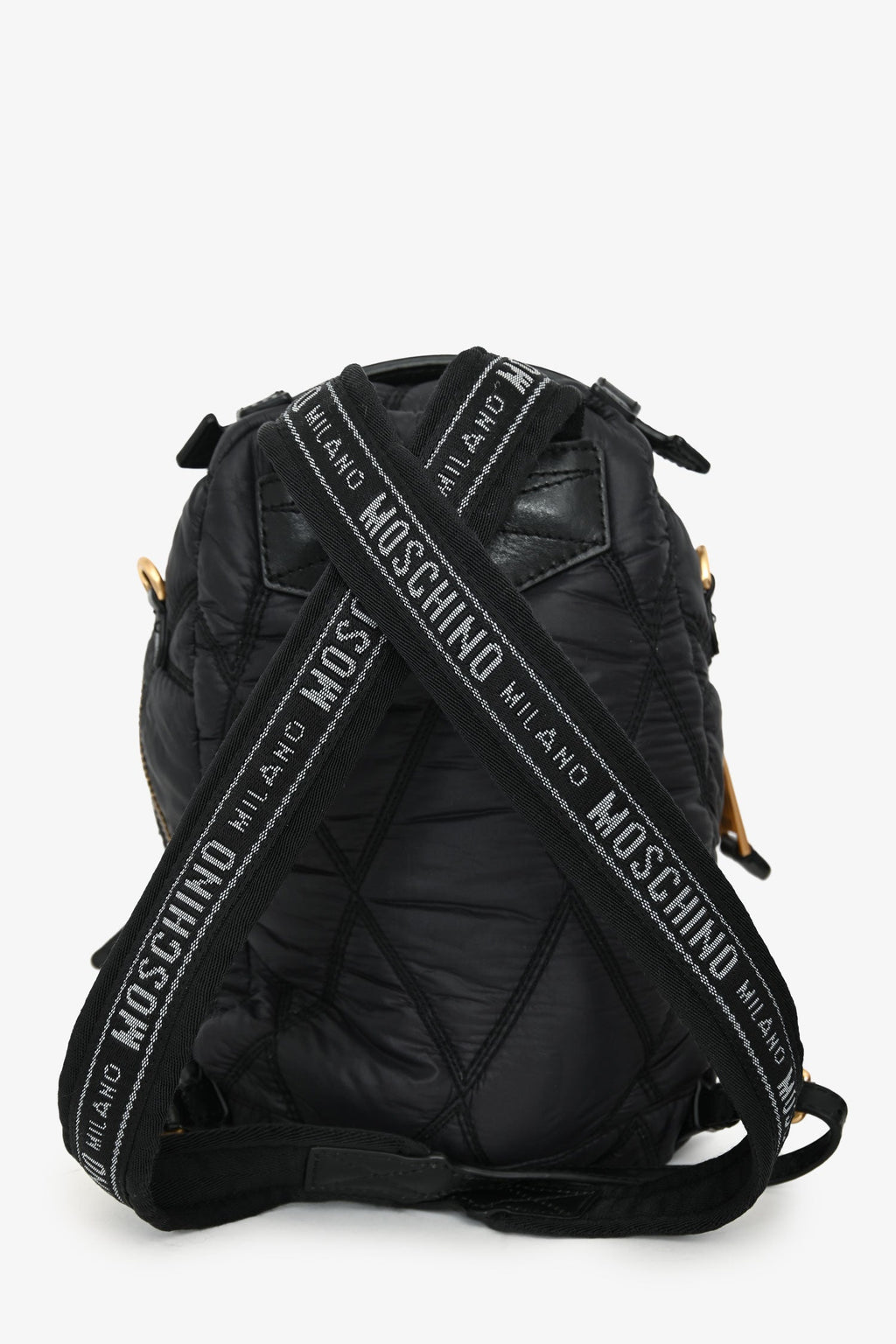 Moschino Navy Nylon Quilted Backpack