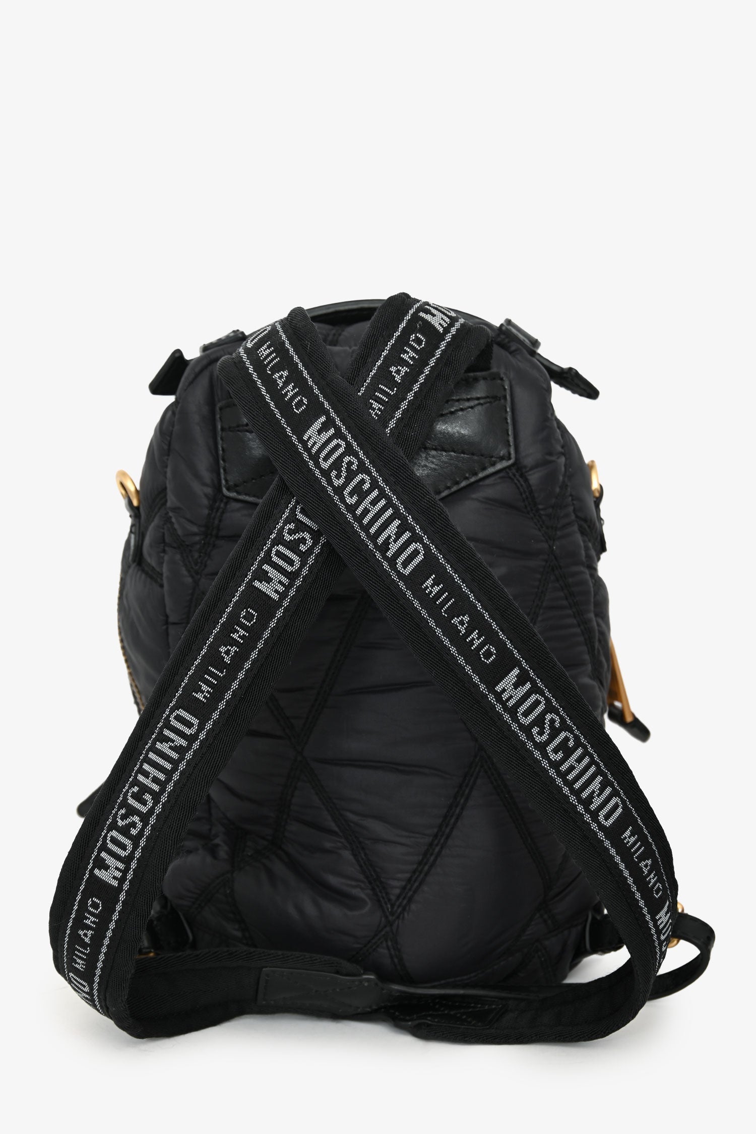 Moschino Navy Nylon Quilted Backpack