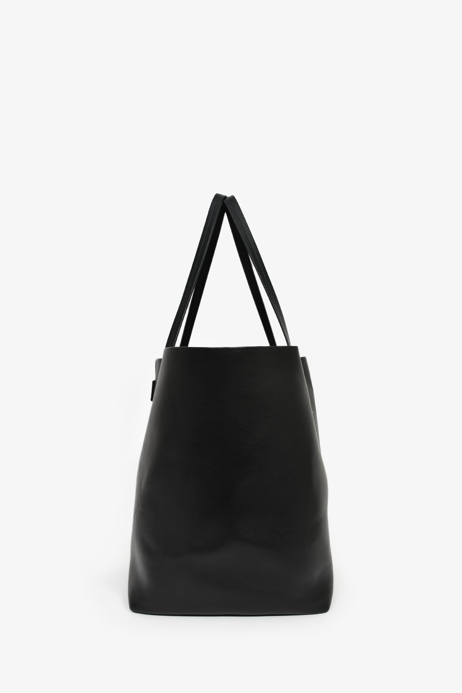 Versace Black Leather Barocco Print Shopper Tote