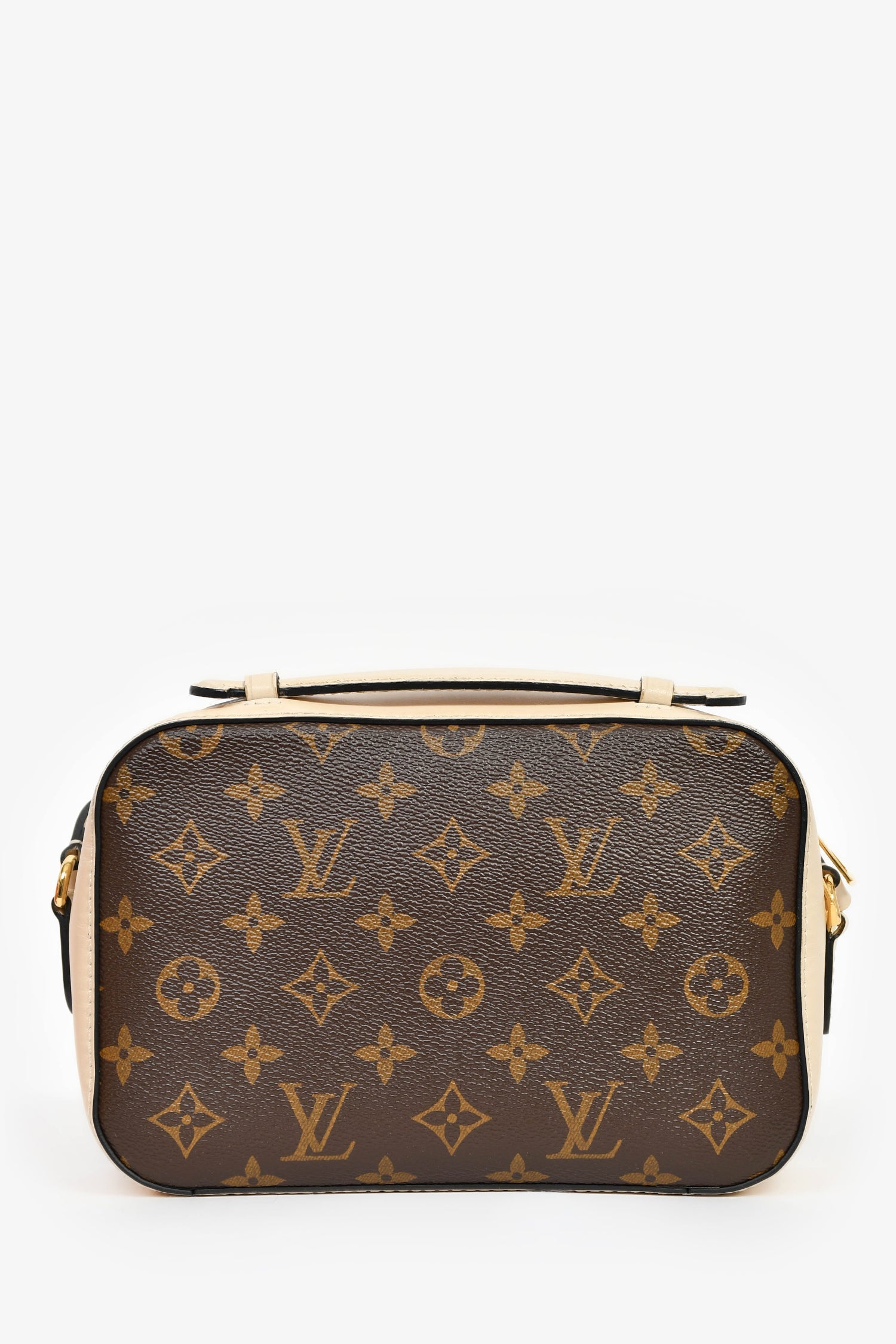 Louis Vuitton 2018 Monogram/Beige Leather 'Saintonge' Crossbody Bag