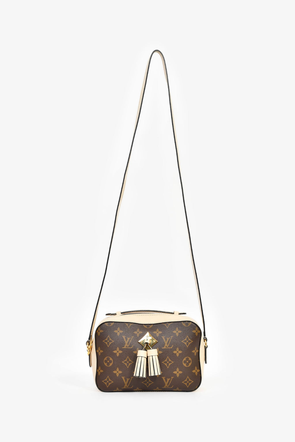 Louis Vuitton 2018 Monogram/Beige Leather 'Saintonge' Crossbody Bag