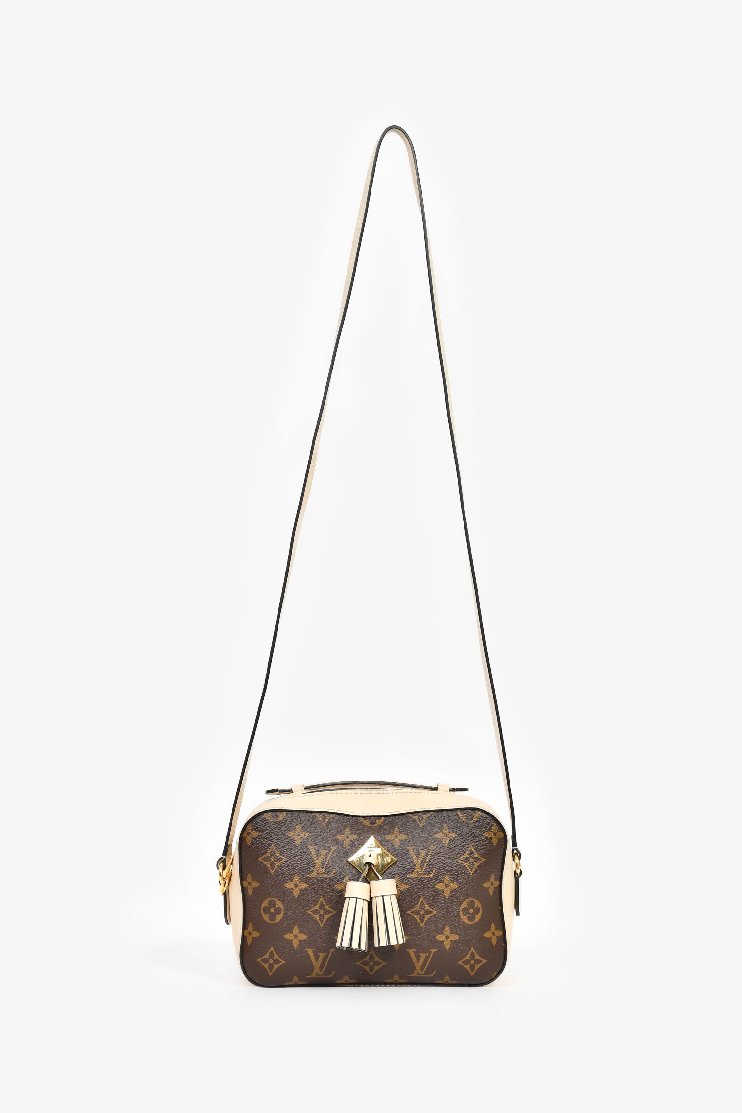 Louis Vuitton 2018 Monogram/Beige Leather 'Saintonge' Crossbody Bag