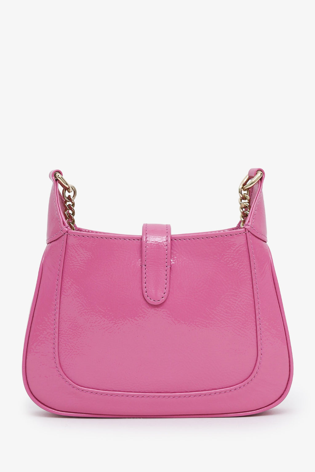 Gucci Pink Crinkled Patent Leather Mini Jackie Notte Bag