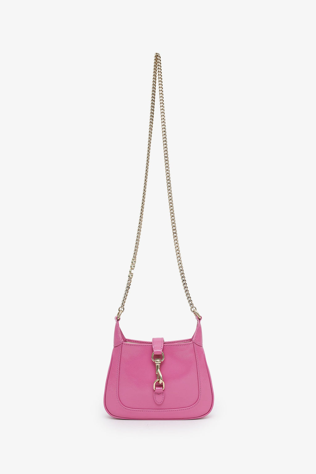 Gucci Pink Crinkled Patent Leather Mini Jackie Notte Bag