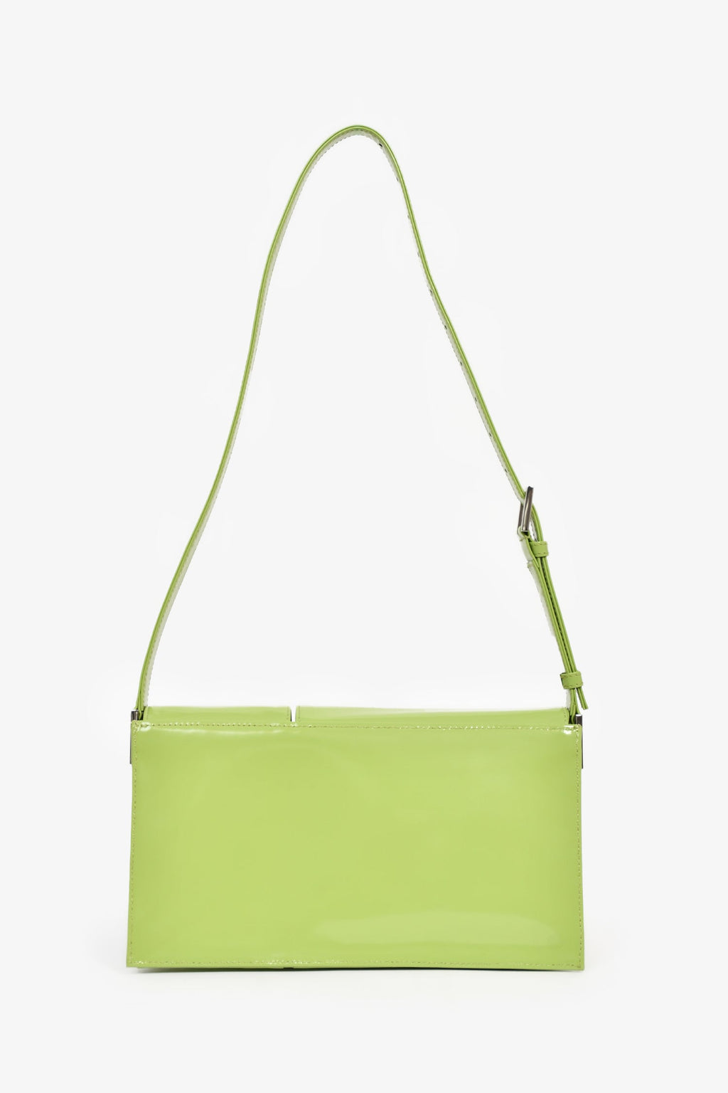 By Far Green Patent Semi Billy Shoulder Bag
