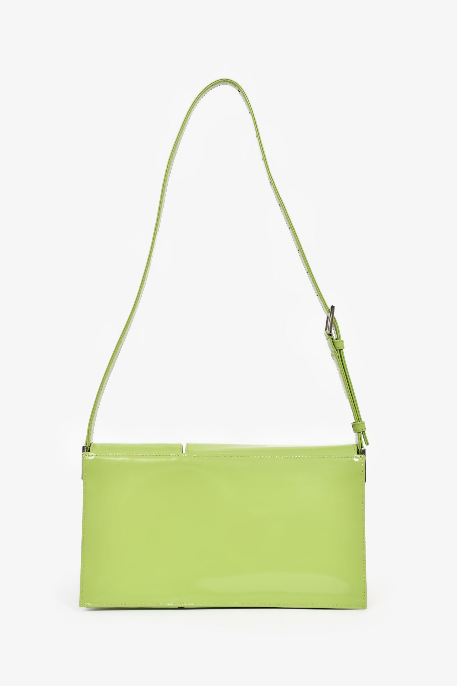 By Far Green Patent Semi Billy Shoulder Bag