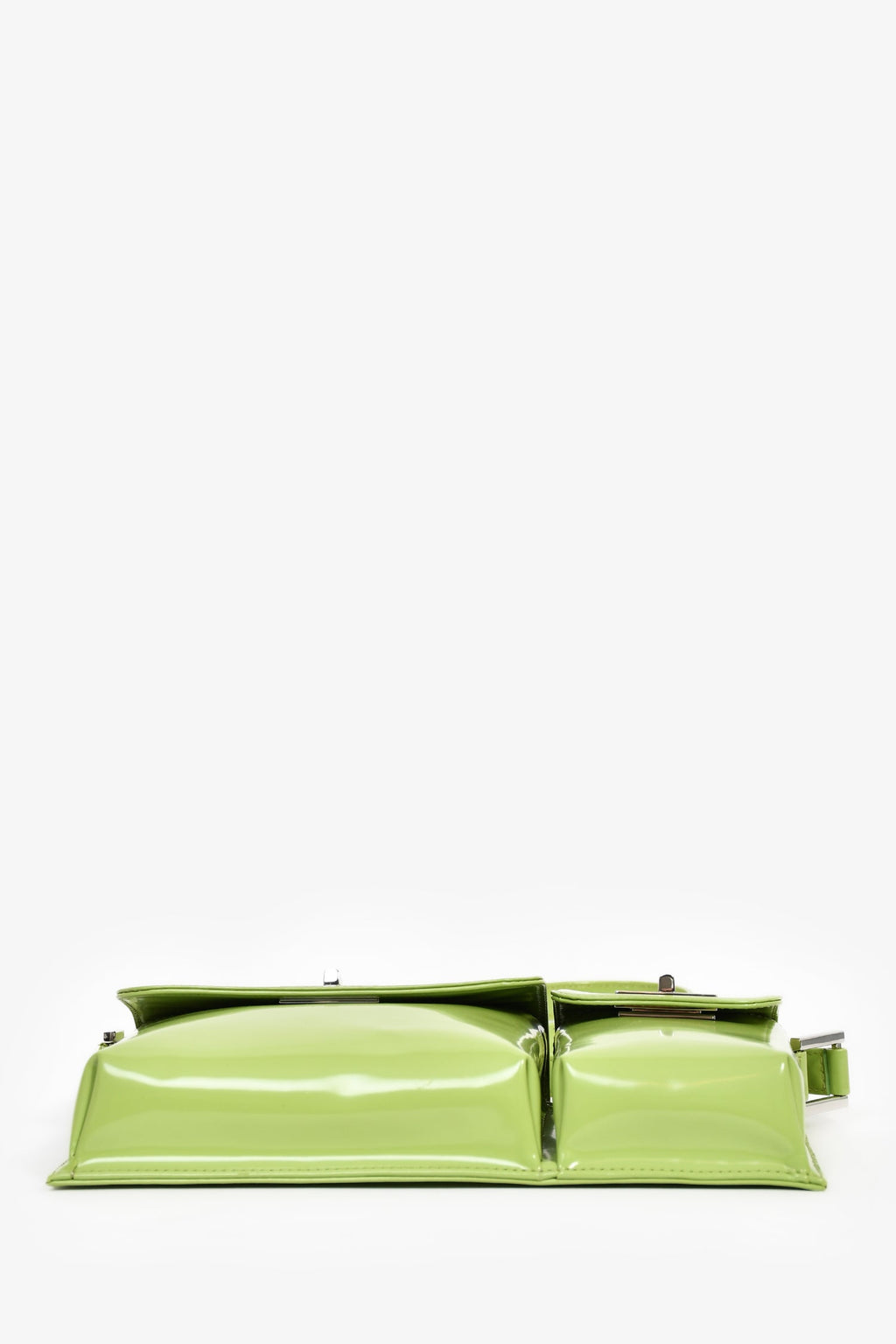 By Far Green Patent Semi Billy Shoulder Bag