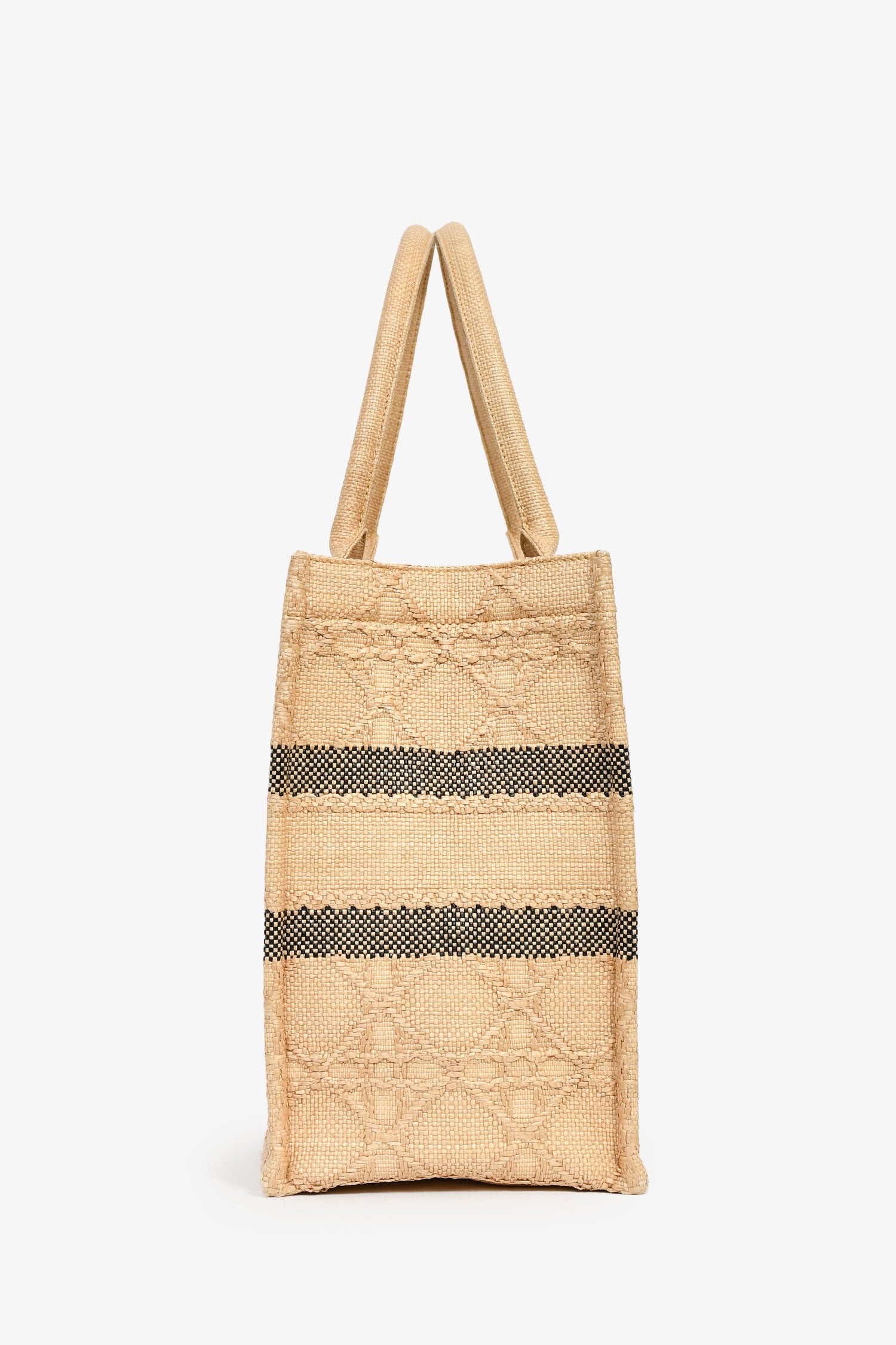 Christian Dior 2023 Beige Raffia Medium Dior Book Tote