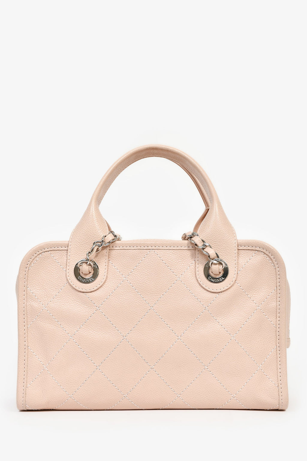 Chanel™ 2014 Pink Caviar Quilted Small Deauville Bowling Bag