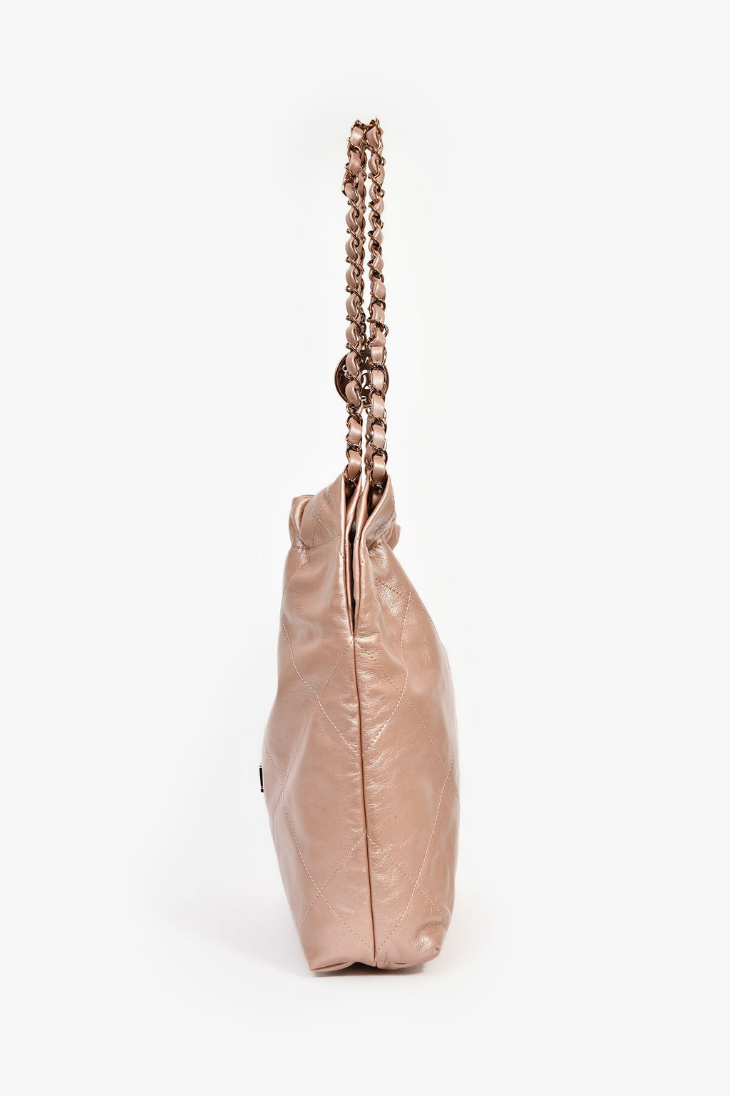 Chanel™ Rose Gold Pink '22' Bag With Pouch
