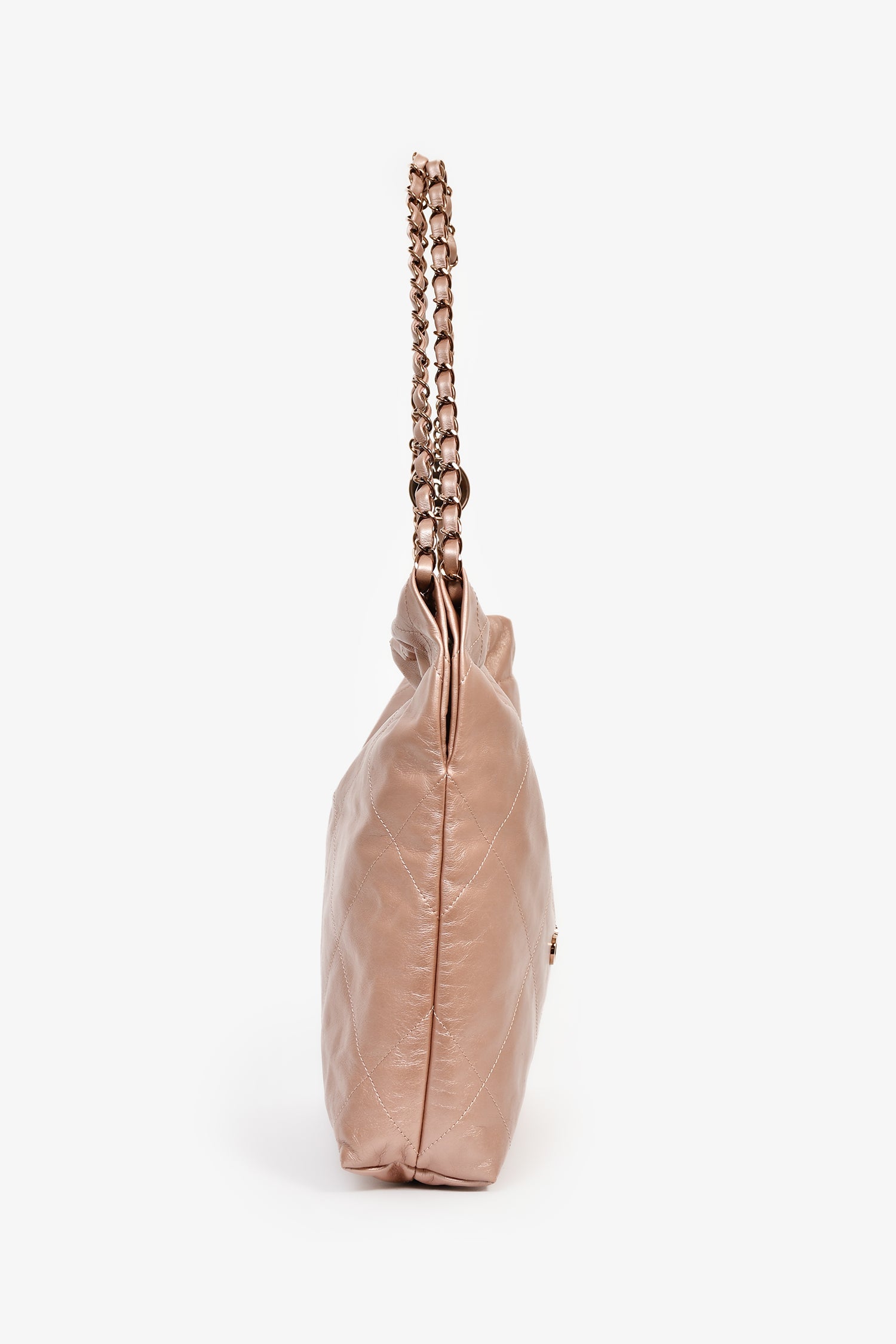Chanel™ Rose Gold Pink '22' Bag With Pouch