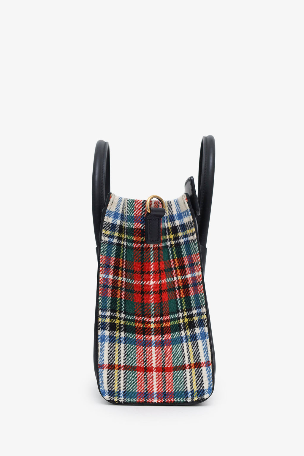 Celine 2017 Plaid Print Tartan Nano Luggage Tote Bag With Strap