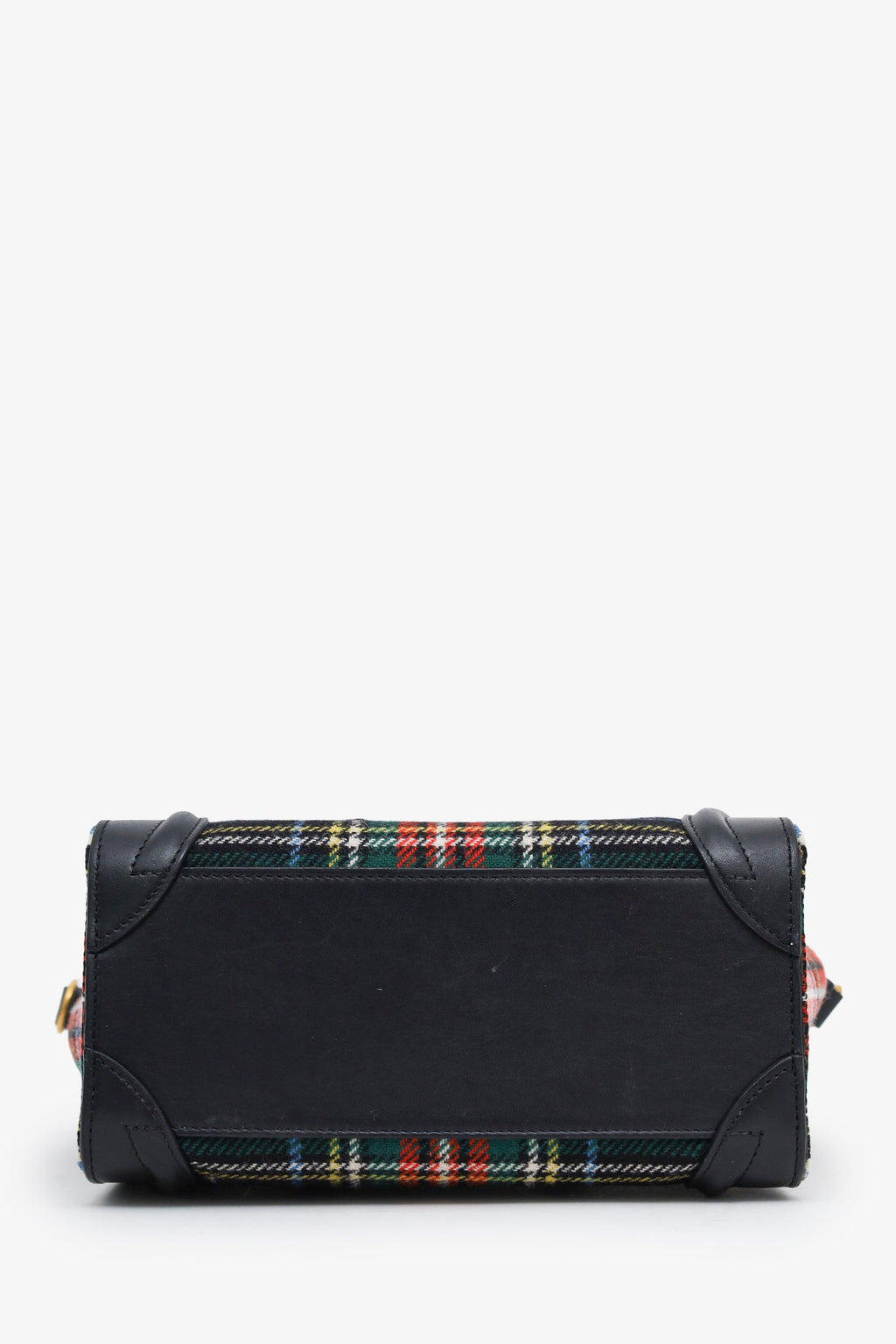 Celine 2017 Plaid Print Tartan Nano Luggage Tote Bag With Strap