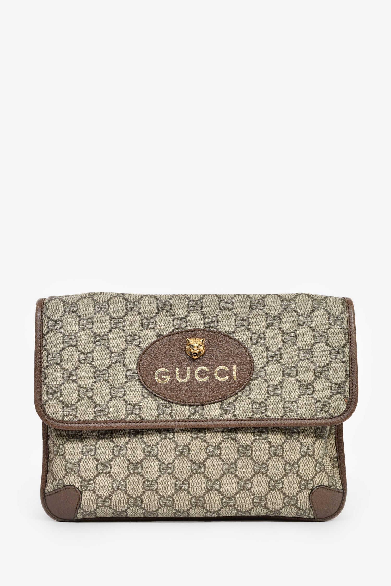 Gucci Brown Monogram Web GG Supreme Neo Crossbody Bag