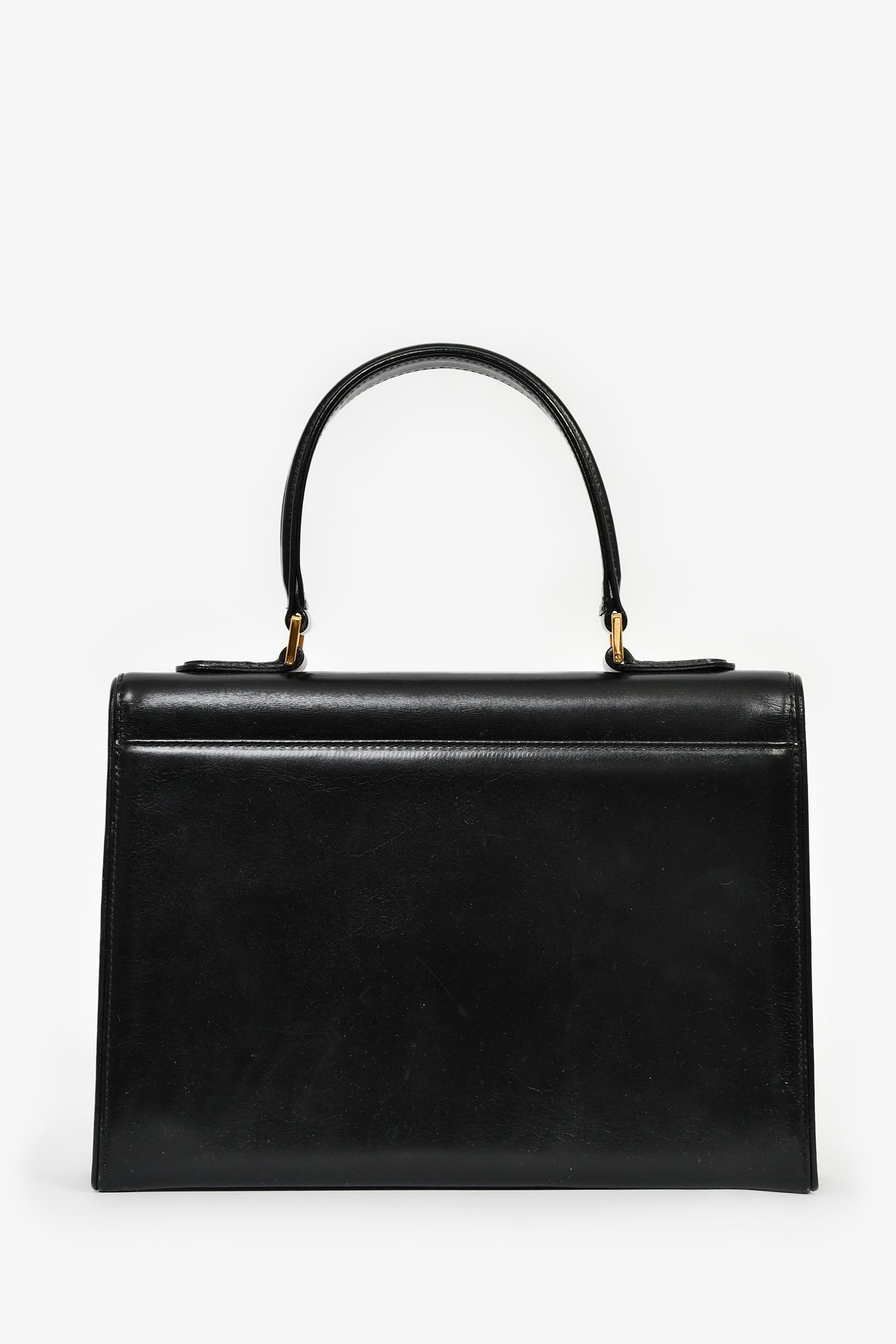 Valentino Garavani Vintage Black Leather Top Handle Bag