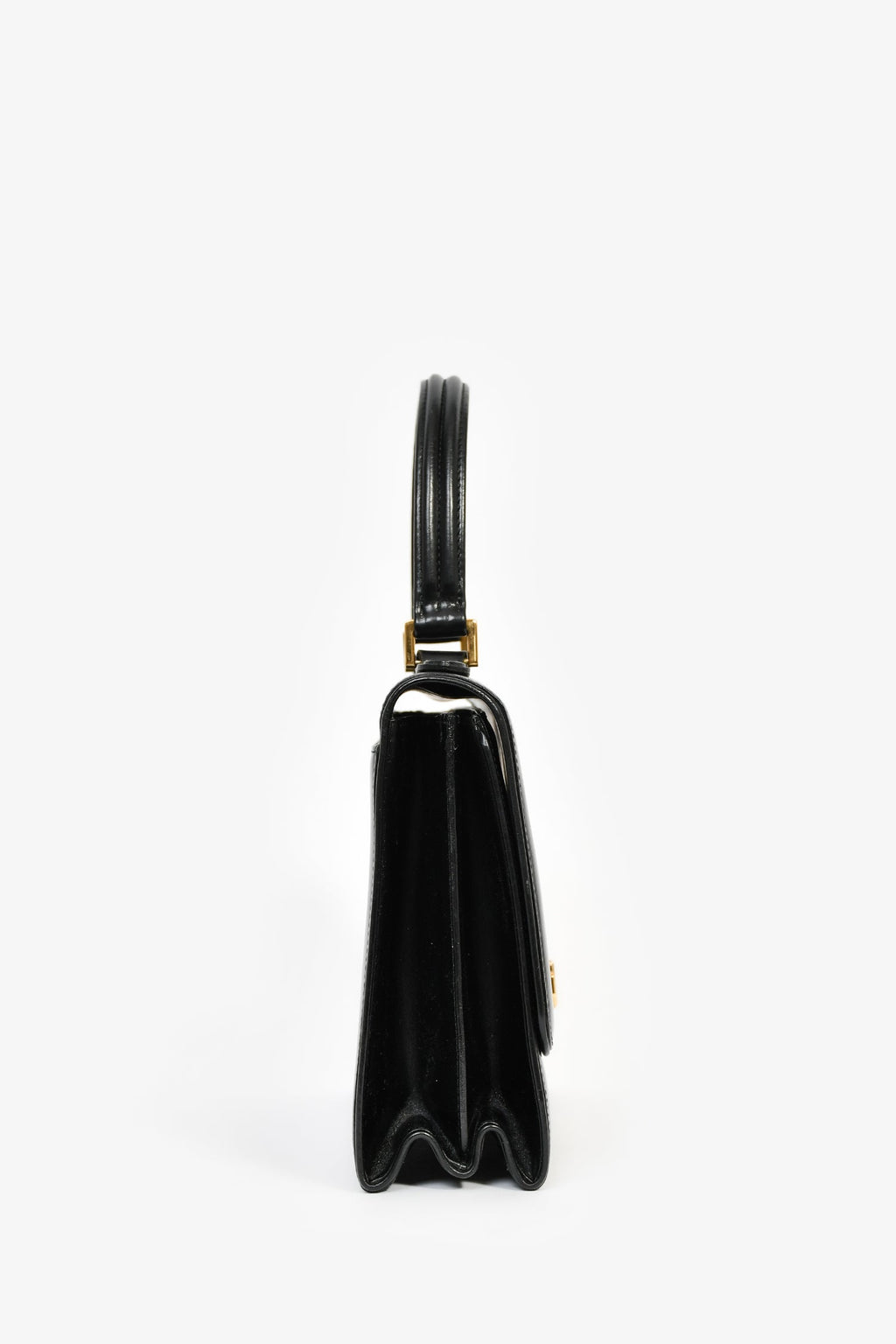 Valentino Garavani Vintage Black Leather Top Handle Bag
