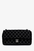Chanel™ 2004-05 Black Velvet Classic Extra Mini Flap Bag