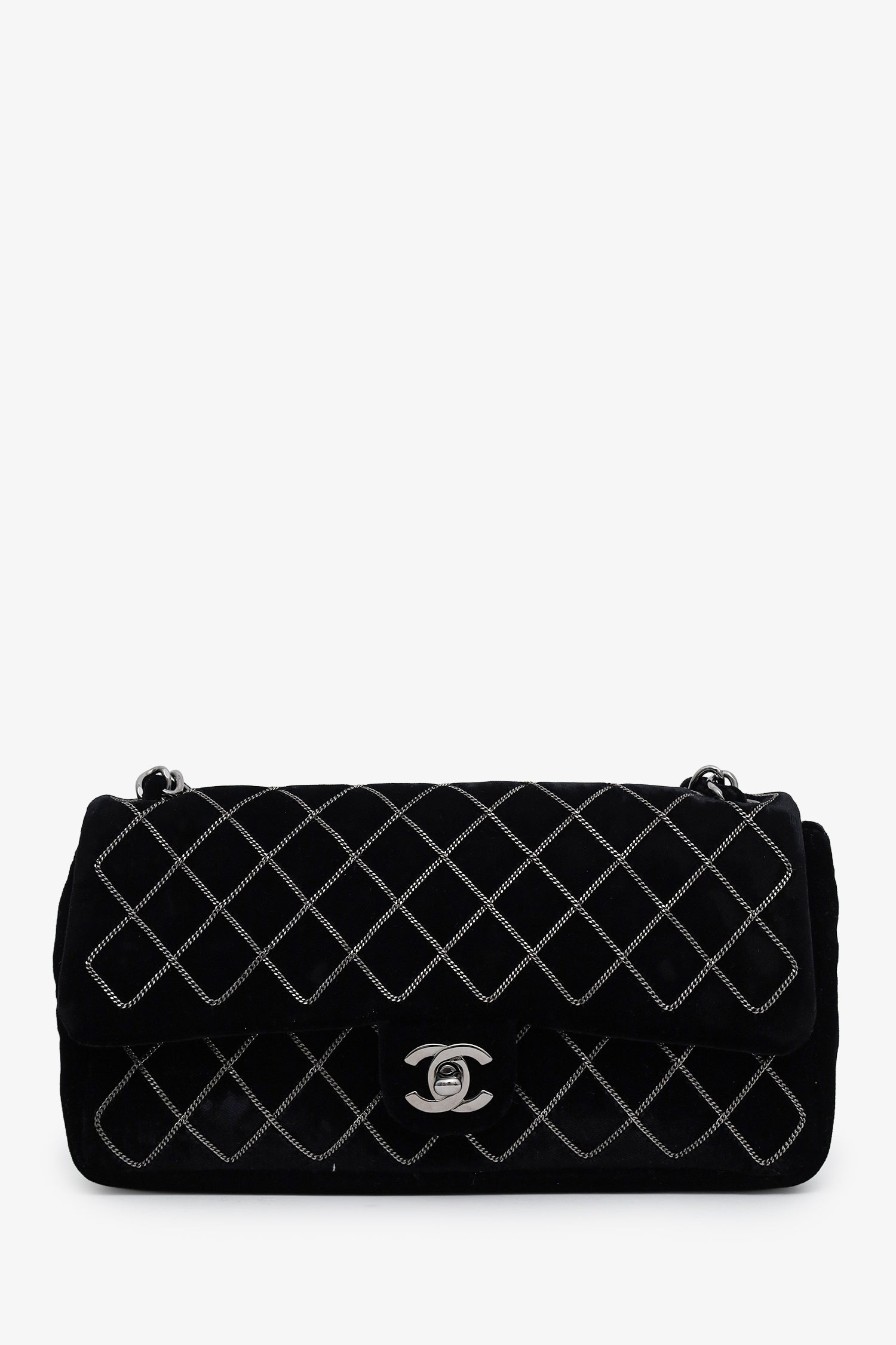 Chanel™ 2004-05 Black Velvet Classic Extra Mini Flap Bag
