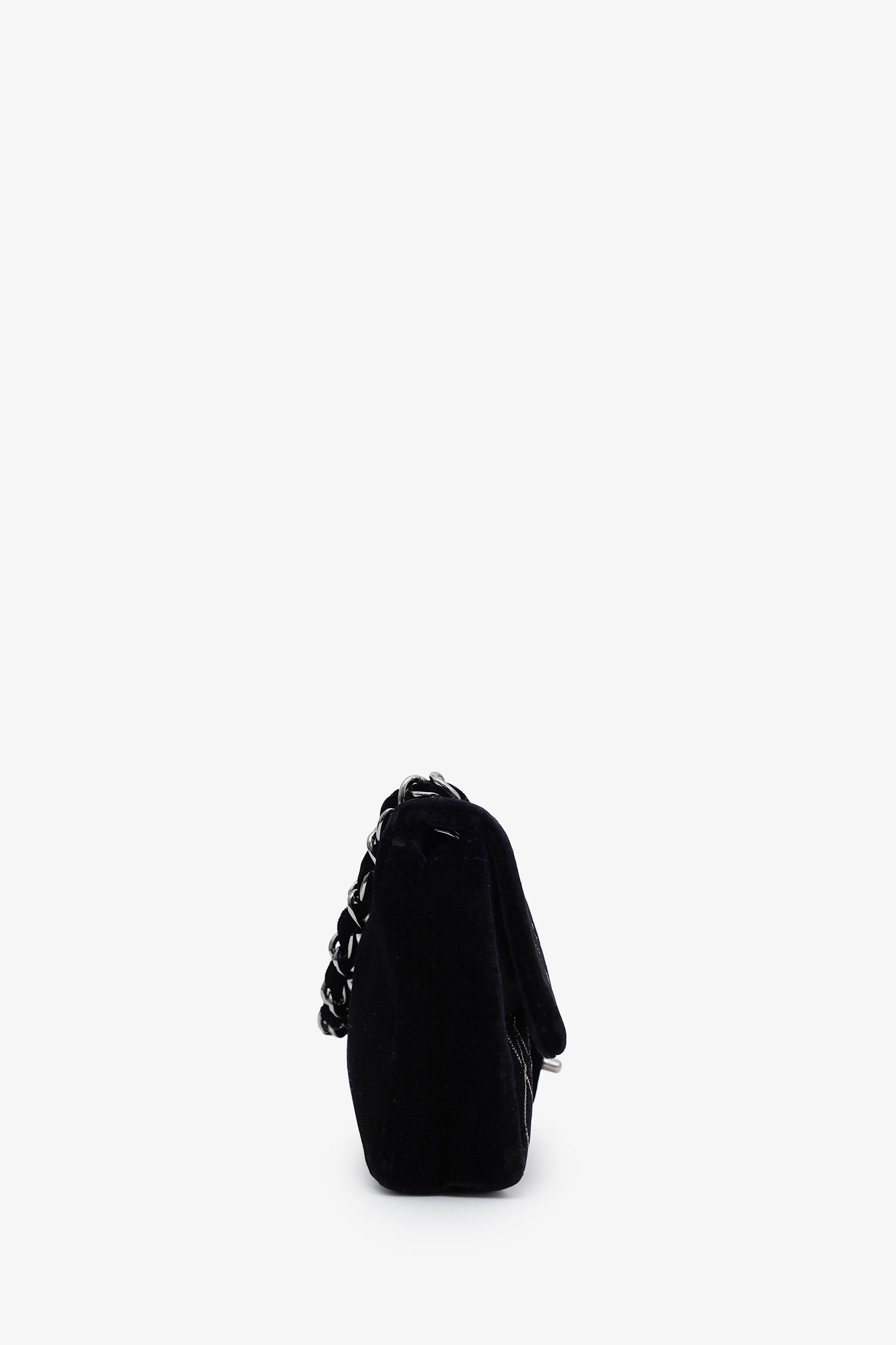 Chanel™ 2004-05 Black Velvet Classic Extra Mini Flap Bag