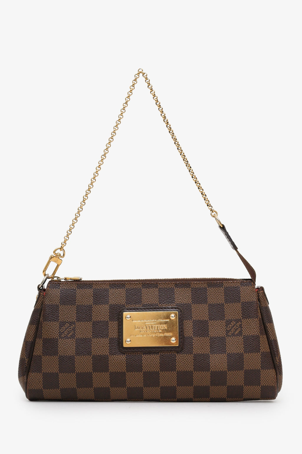 Louis Vuitton Damier Ebene Eva Pochette Bag With Crossbody Strap