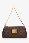 Louis Vuitton Damier Ebene Eva Pochette Bag With Crossbody Strap