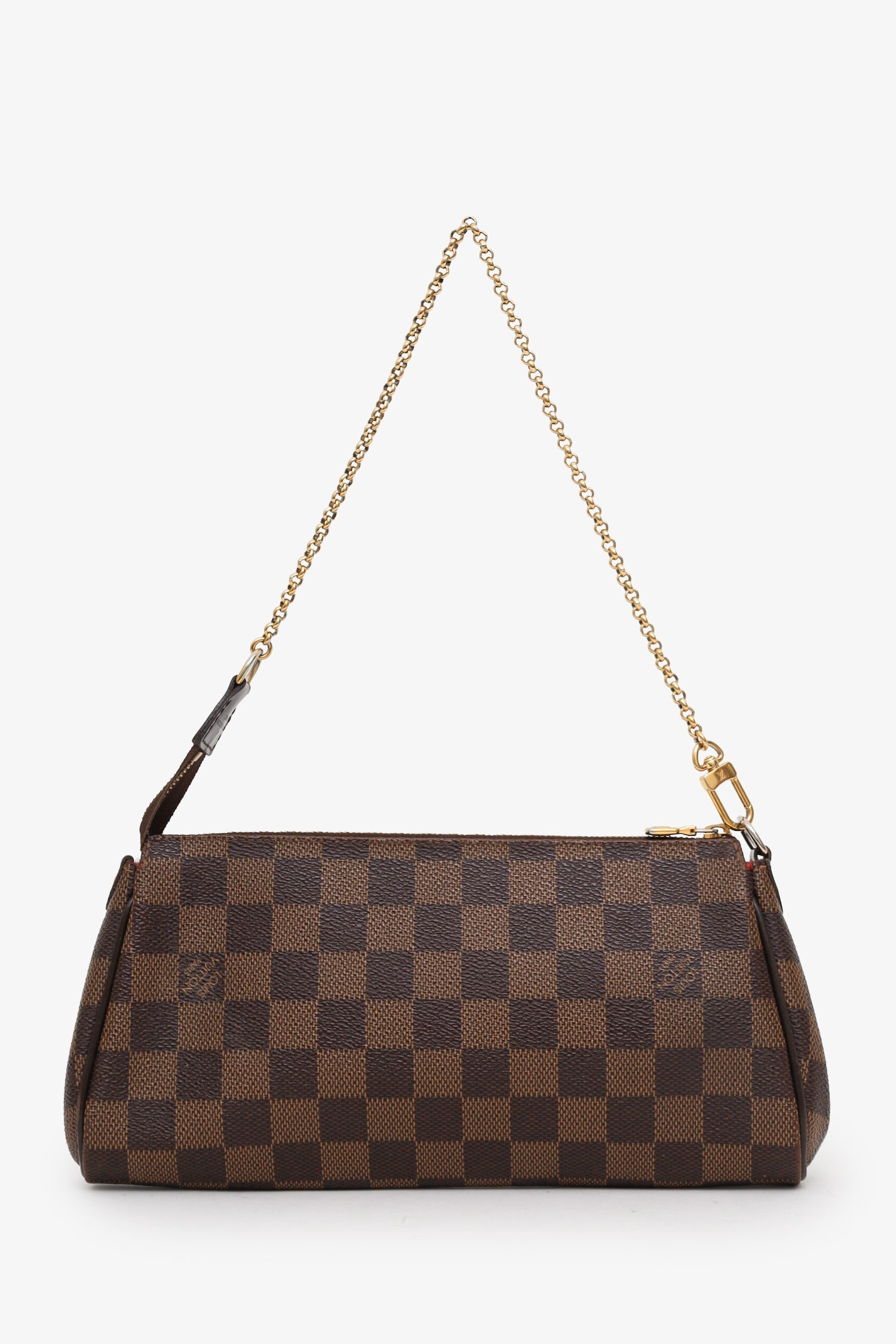 Louis Vuitton Damier Ebene Eva Pochette Bag With Crossbody Strap