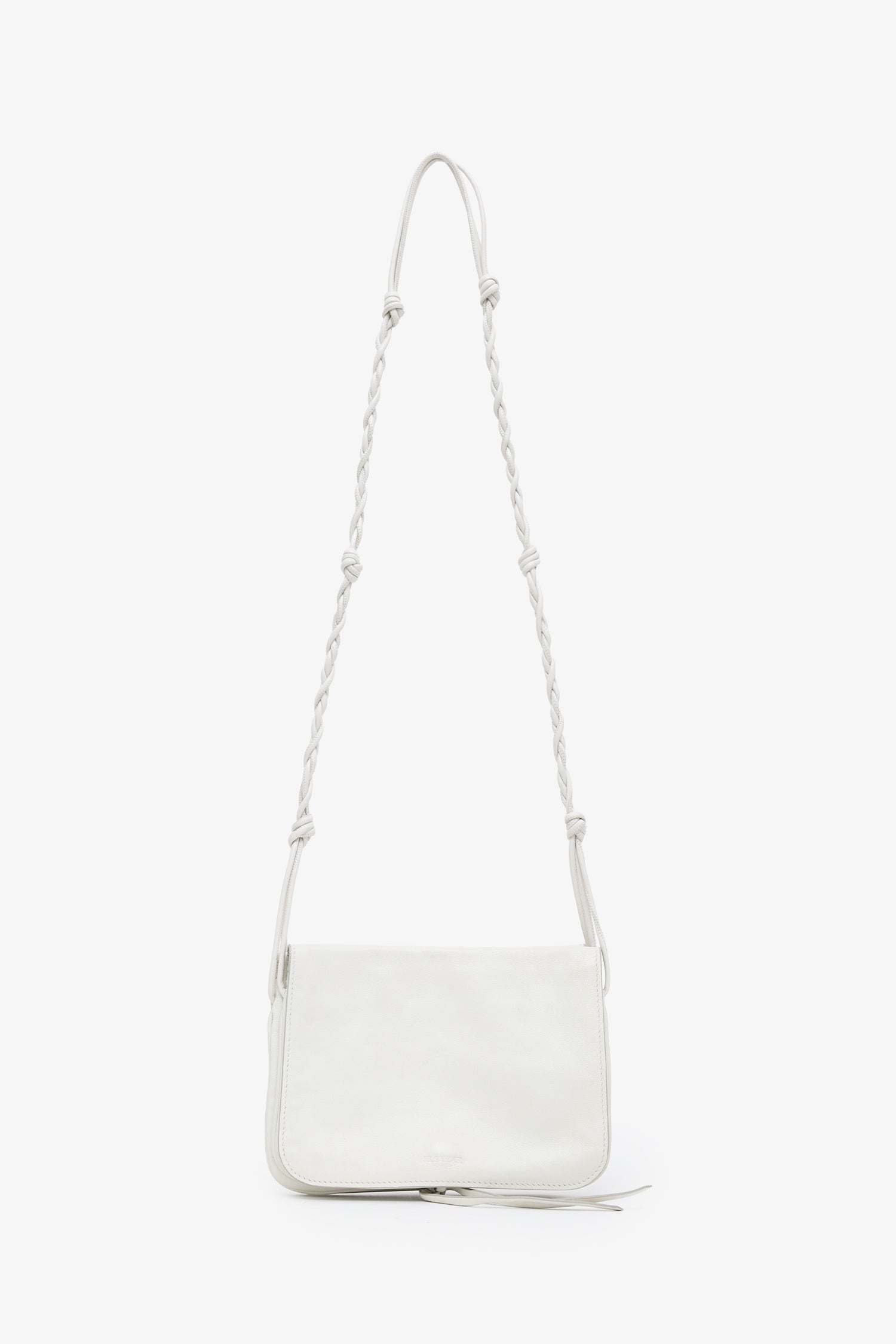Jil Sander Cream Leather Crossbody Multi-Flap Purse